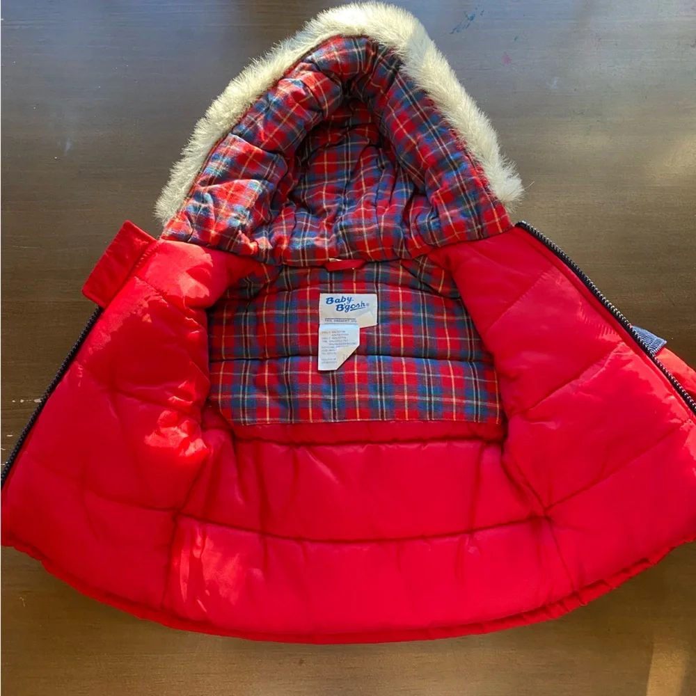 Vintage Baby B’gosh NWT Winter Coat Red Navy Beaver 12 Months Dead Stock Boy